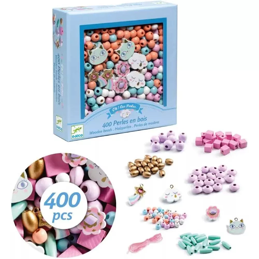 Set Perline Arcobaleno in Legno Djeco con confezione