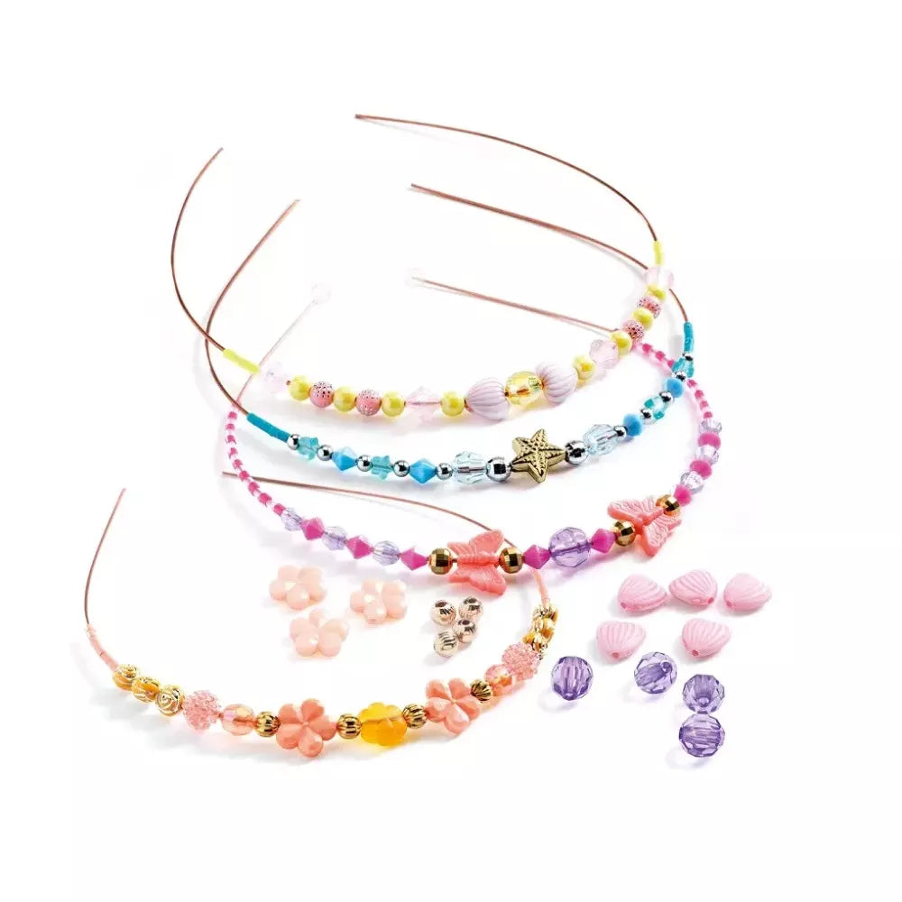 Cerchietti realizzati con il set Crea Cerchietti per Capelli Precious Djeco