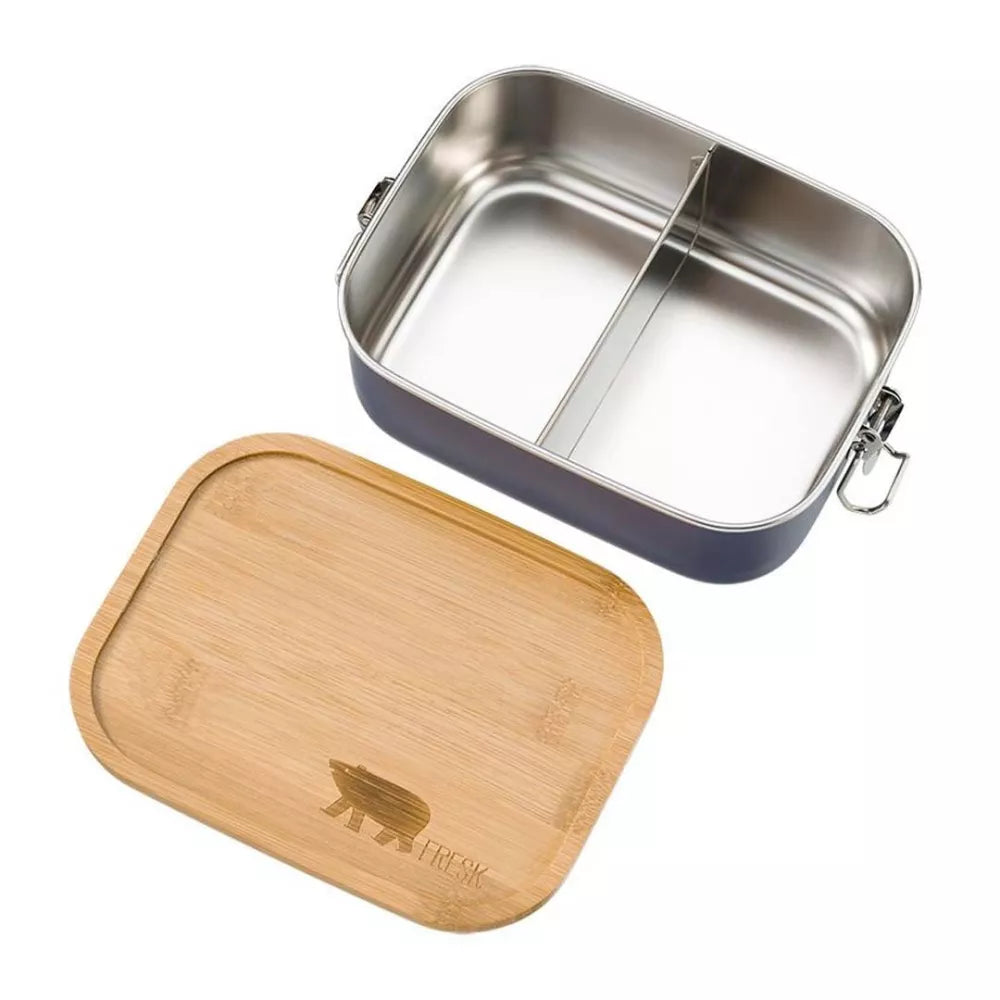 Porta Pranzo in Acciaio Fresk Blu Aperto