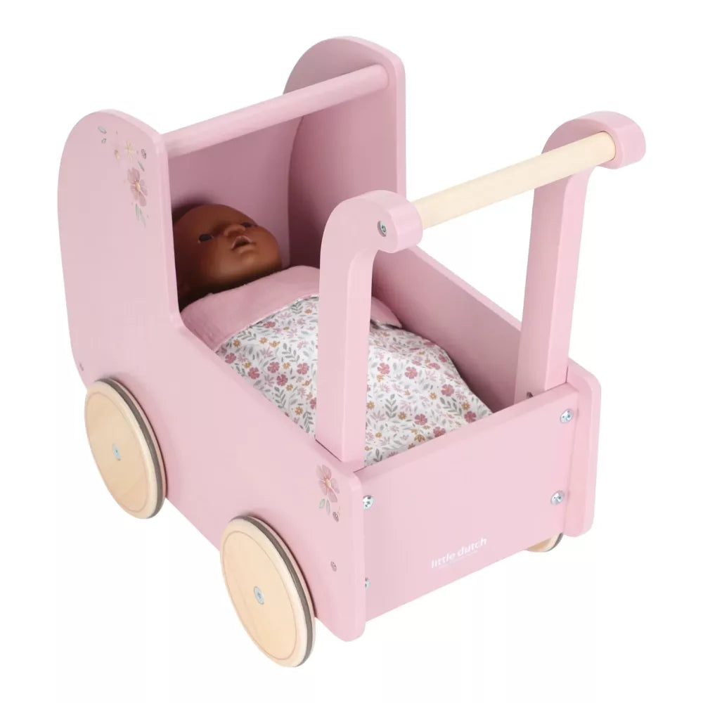Carrozzina per Bambole in Legno Little Dutch con bambola all'interno