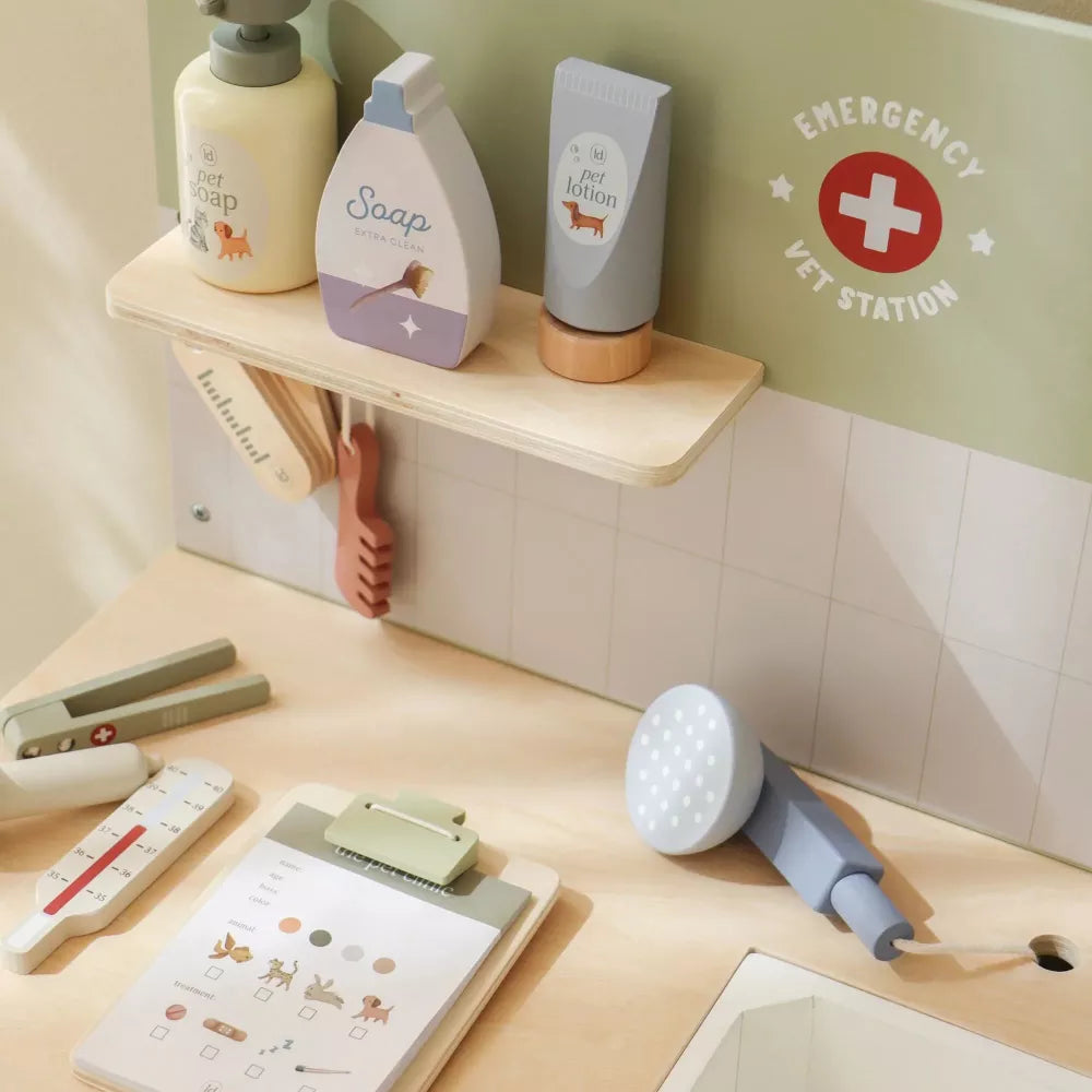 Dettaglio ripiano del Banco da Veterinario in Legno Little Dutch