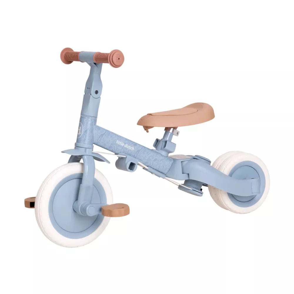 Triciclo 4 in 1 Little Dutch Safari Dreams Blue in versione bicicletta