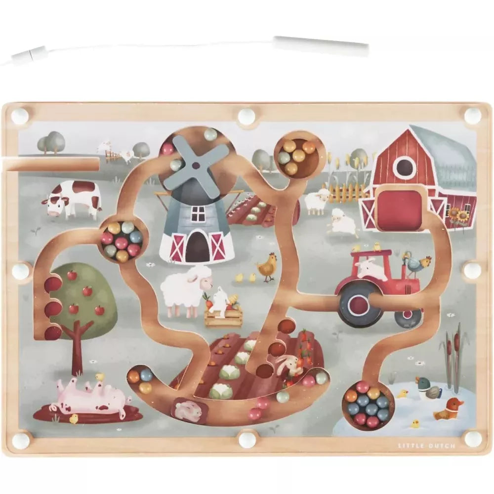 Labirinto Magnetico Little Dutch Little Farm esempio posizionamento palline