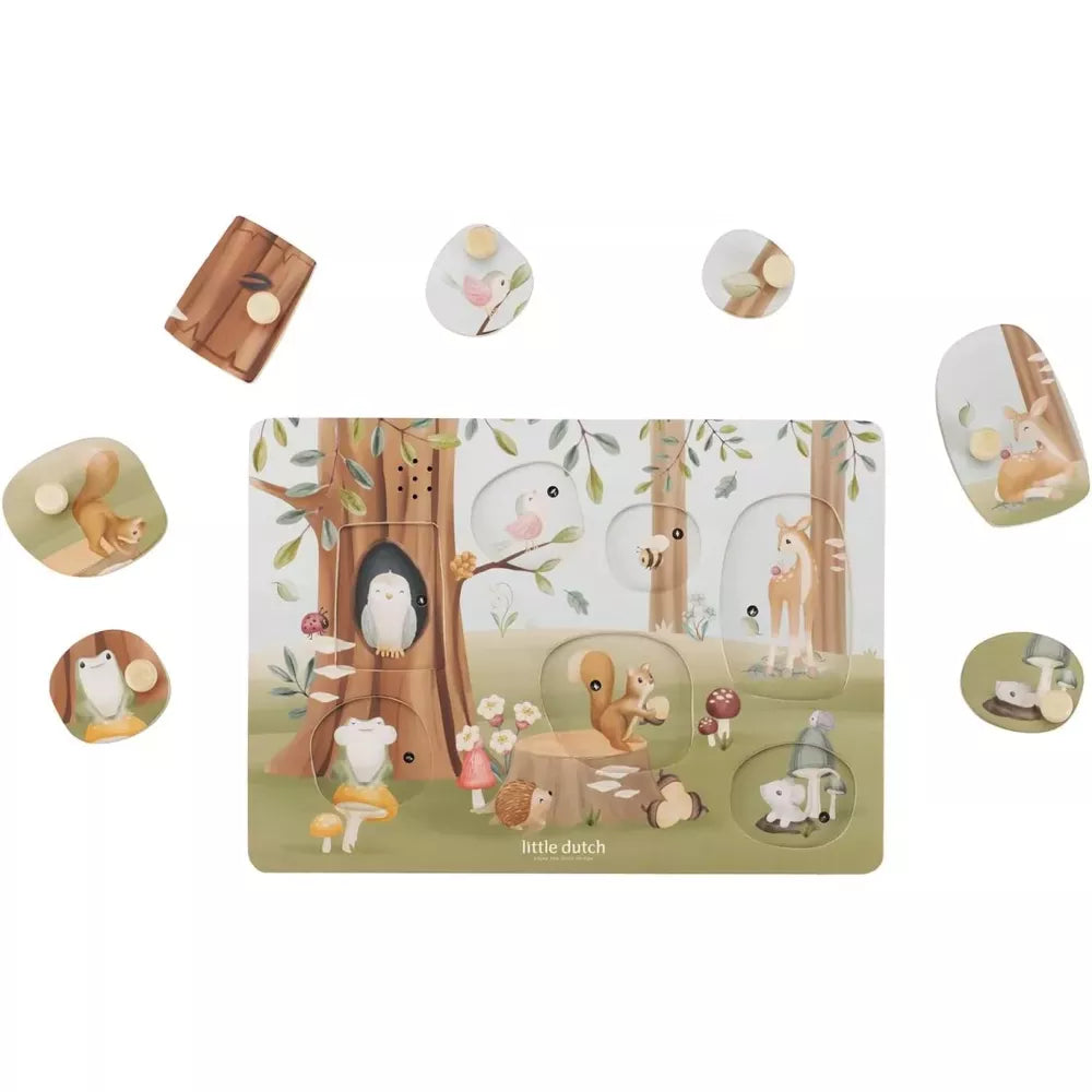 Puzzle Sonoro Little Dutch Forest Friends con tutti i pezzi tolti