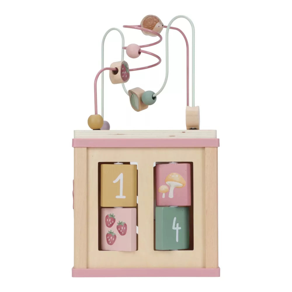 Cubo Multiattività Little Dutch Fairy Garden lato con numeri girevoli