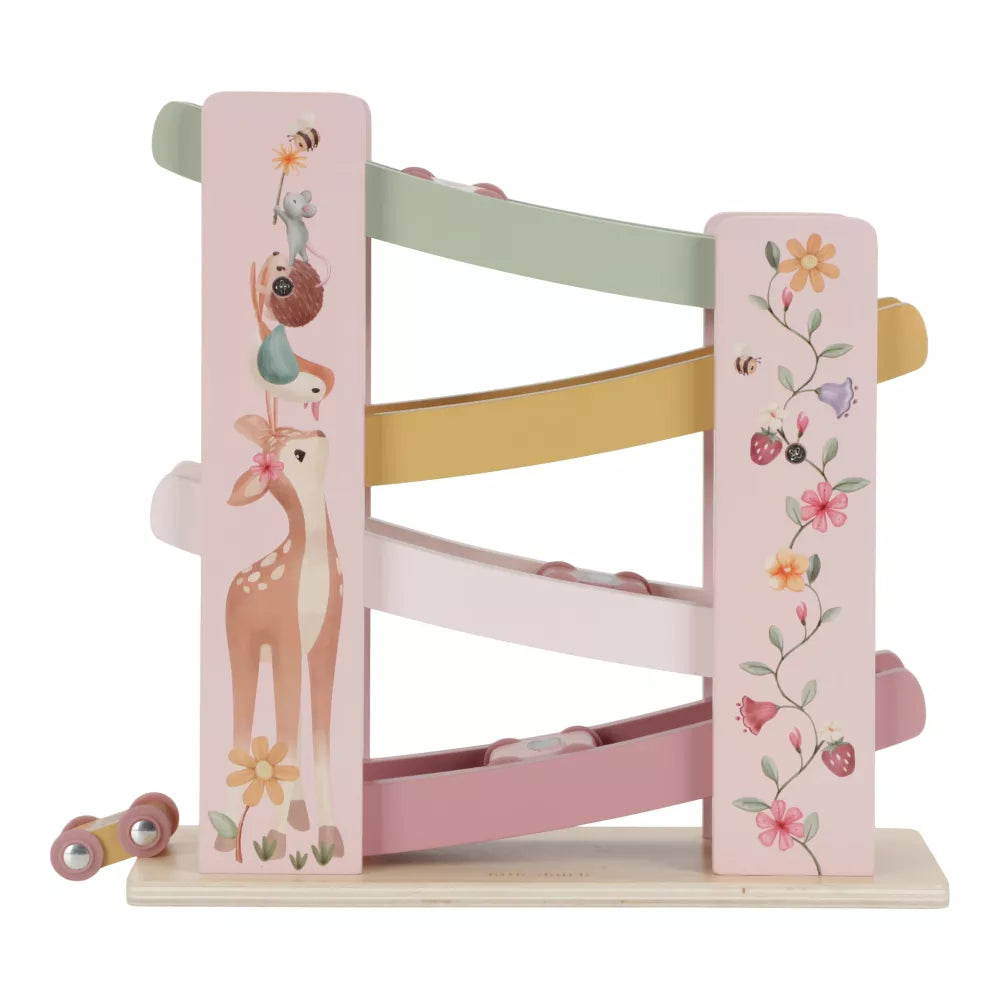 Scivolo con Macchinine Rosa Little Dutch di fronte