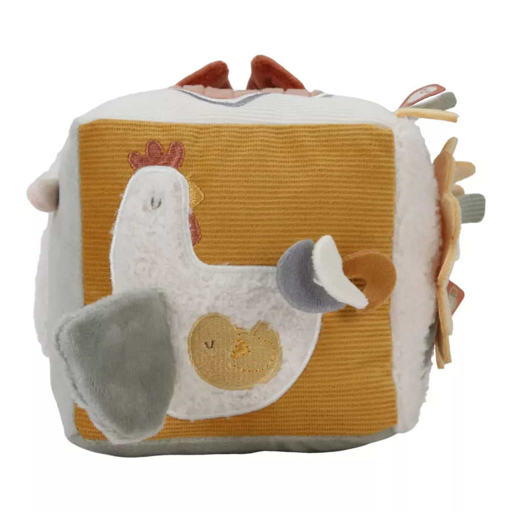 Cubo Morbido Little Dutch Little Farm lato con gallina