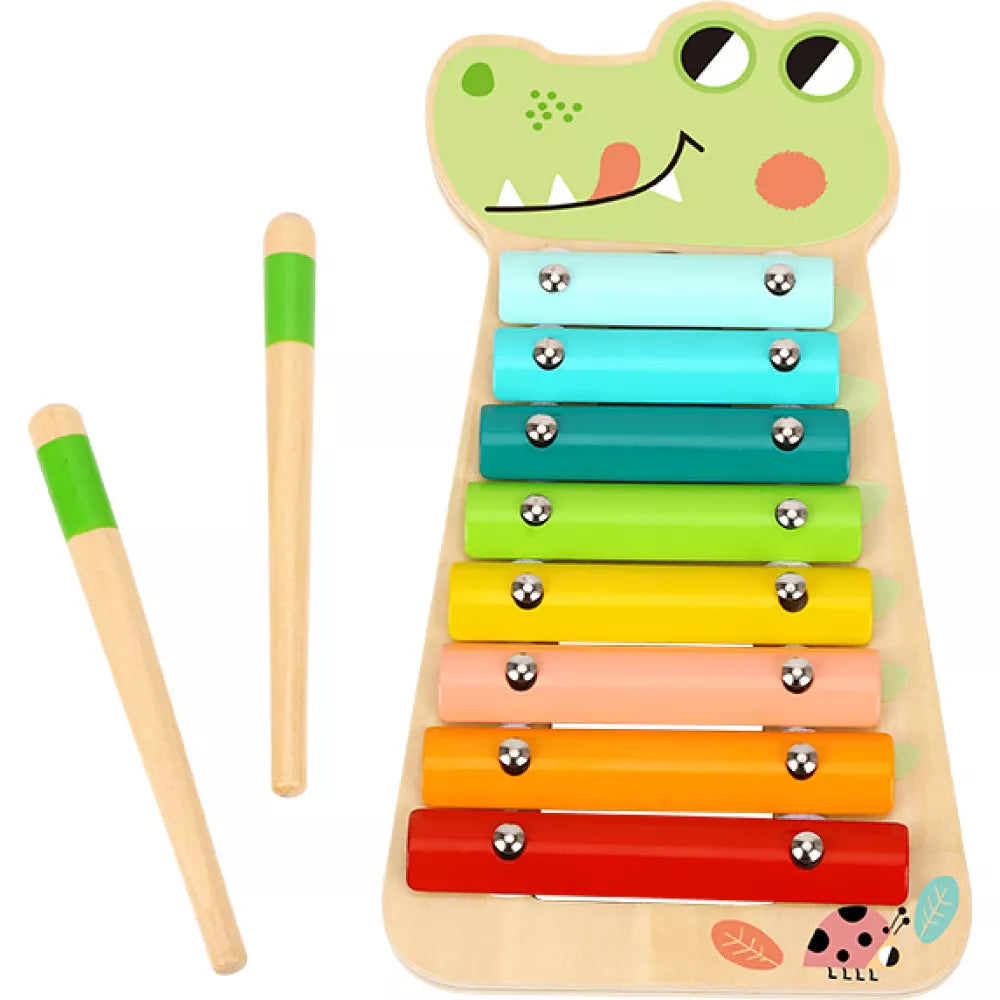 Xilofono Coccodrillo Tooky Toy con bacchette