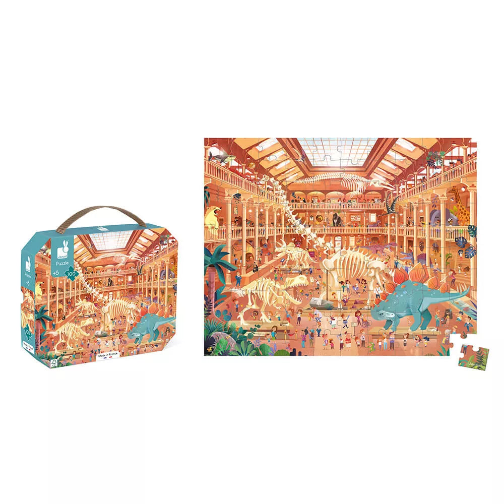 Puzzle Museo di Storia Naturale 100 pezzi Janod con valigetta