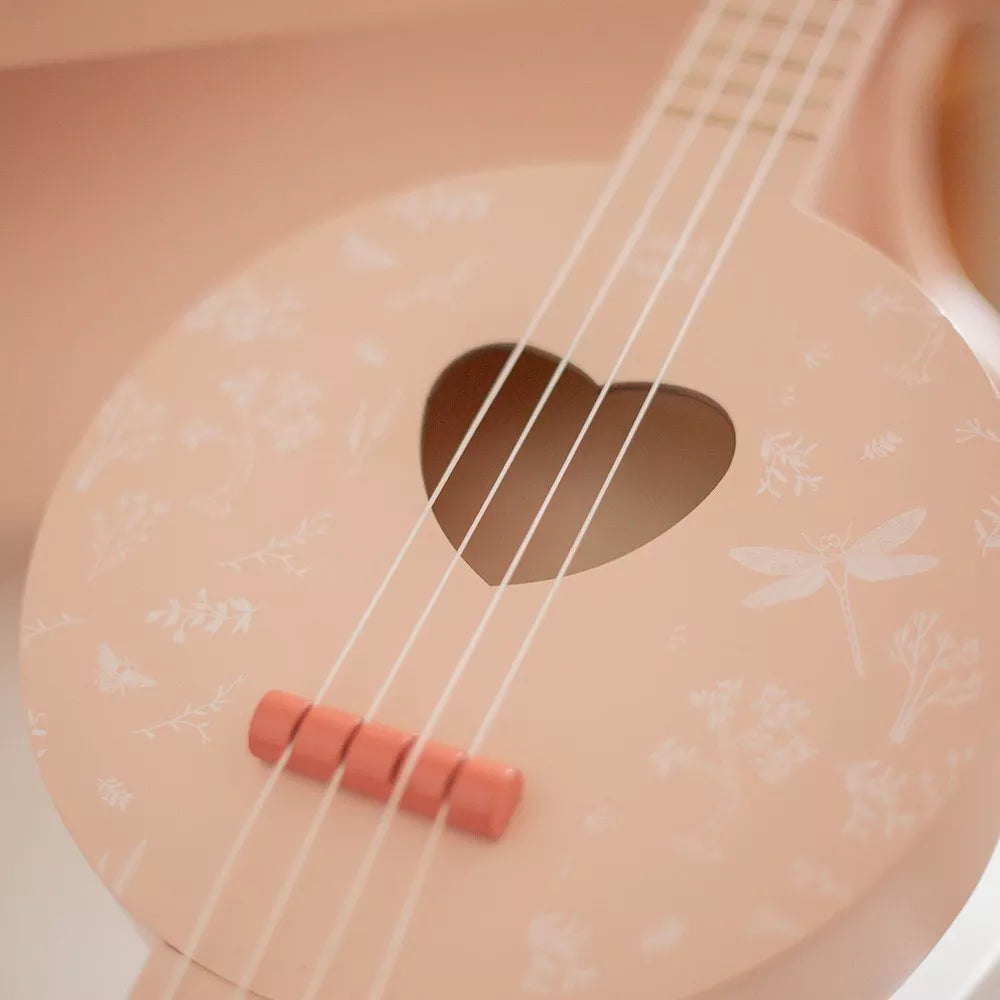 Dettaglio Banjo in Legno per Bambini Label Label rosa