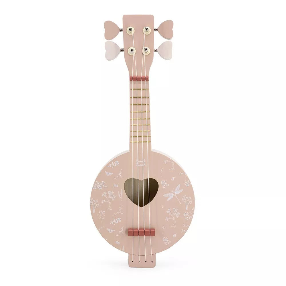 Banjo in Legno per Bambini Label Label rosa