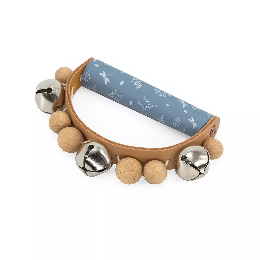 Sonaglio in Legno con Campanelle Label Label blu