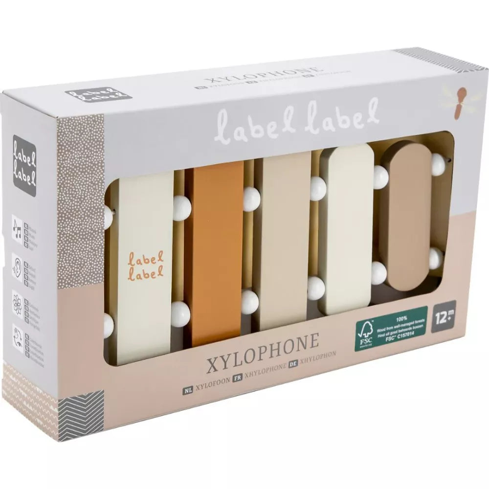 Confezione dello Xilofono in Legno Label Label nocciola