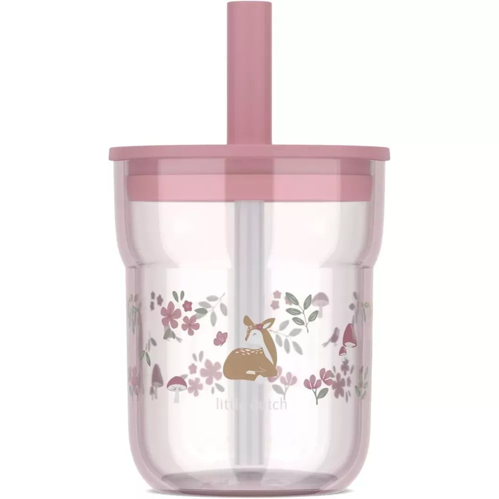 Bicchiere con Cannuccia Little Dutch Fairy Garden di fronte