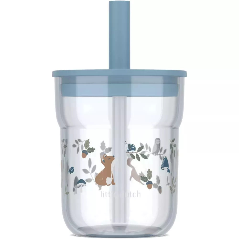 Bicchiere con Cannuccia Little Dutch Forest Friends di fronte