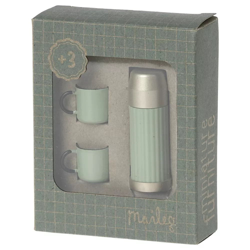Confezione del Thermos con Tazze Menta Topo Maileg