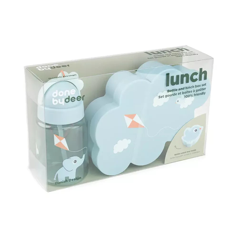 Confezione del Set Porta Pranzo e Borraccia Done by Deer Blu