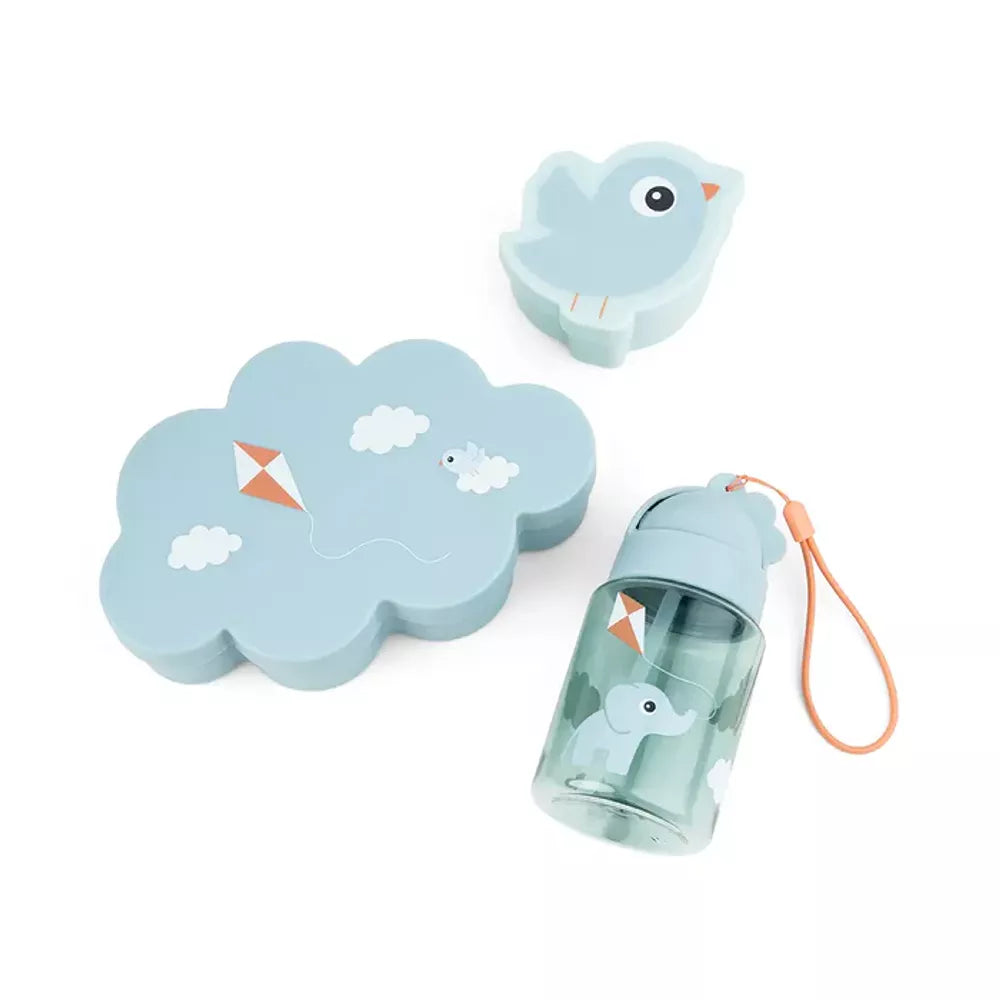 Set Porta Pranzo e Borraccia Done by Deer Blu
