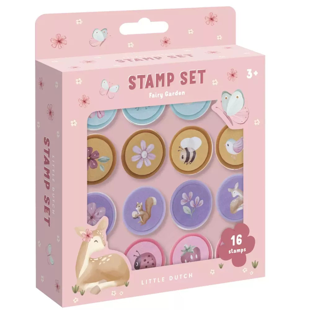 Confezione del Set 16 Timbri Little Dutch Fairy Garden