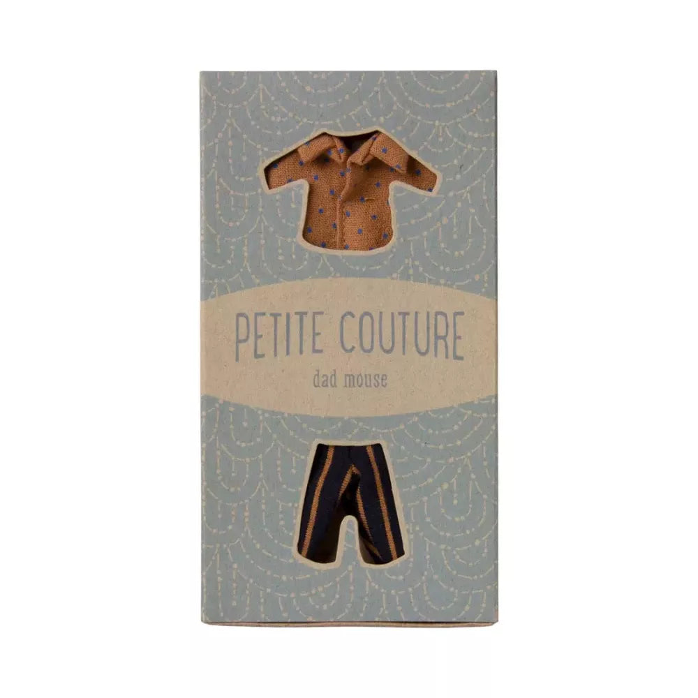 Confezione del set Camicia e Pantaloni a Righe per Papà Topo Maileg