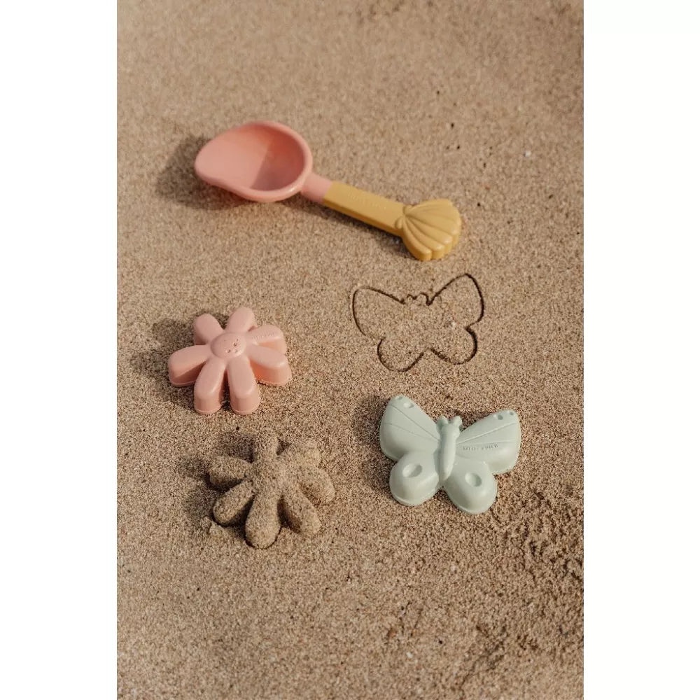 Set Paletta e Formine Little Dutch Flowers and Butterflies sulla sabbia
