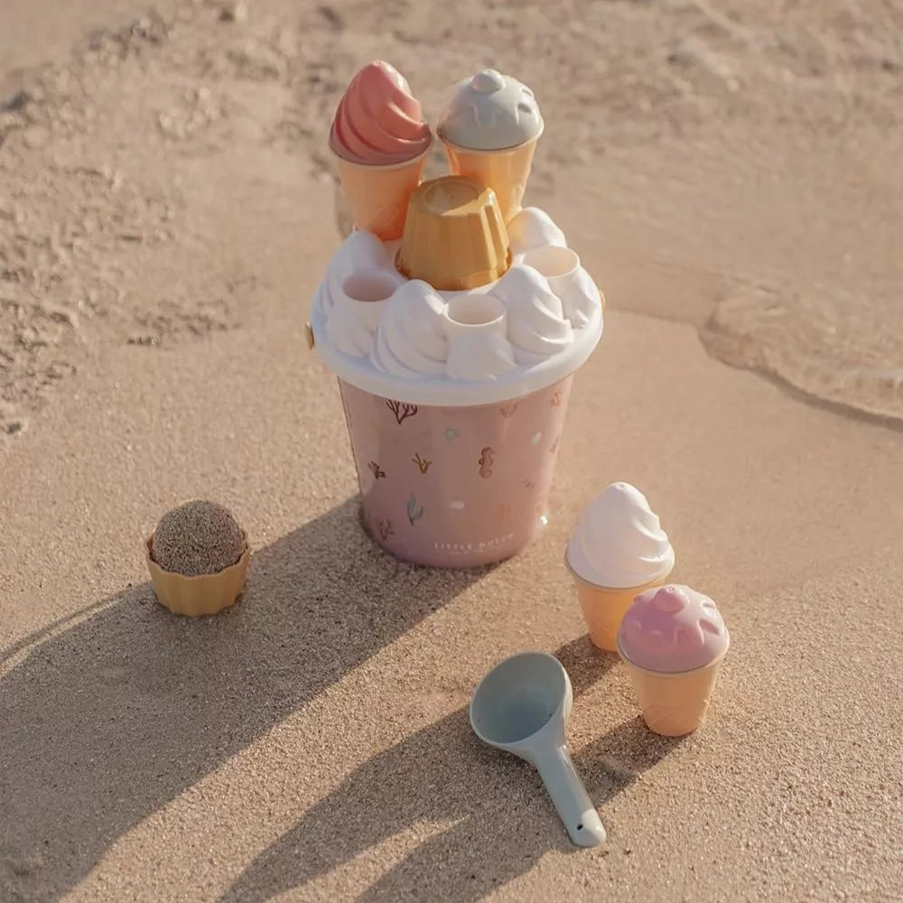 Set da Spiaggia Gelati Rosa Little Dutch in riva al mare