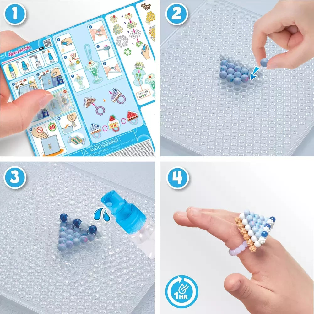 Set Accessori Dolcetti e Frappè Aquabeads come creare un gioiello