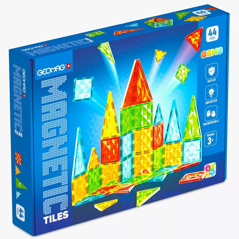 Confezione Set 44 Tessere Magnetic Tiles Geomag