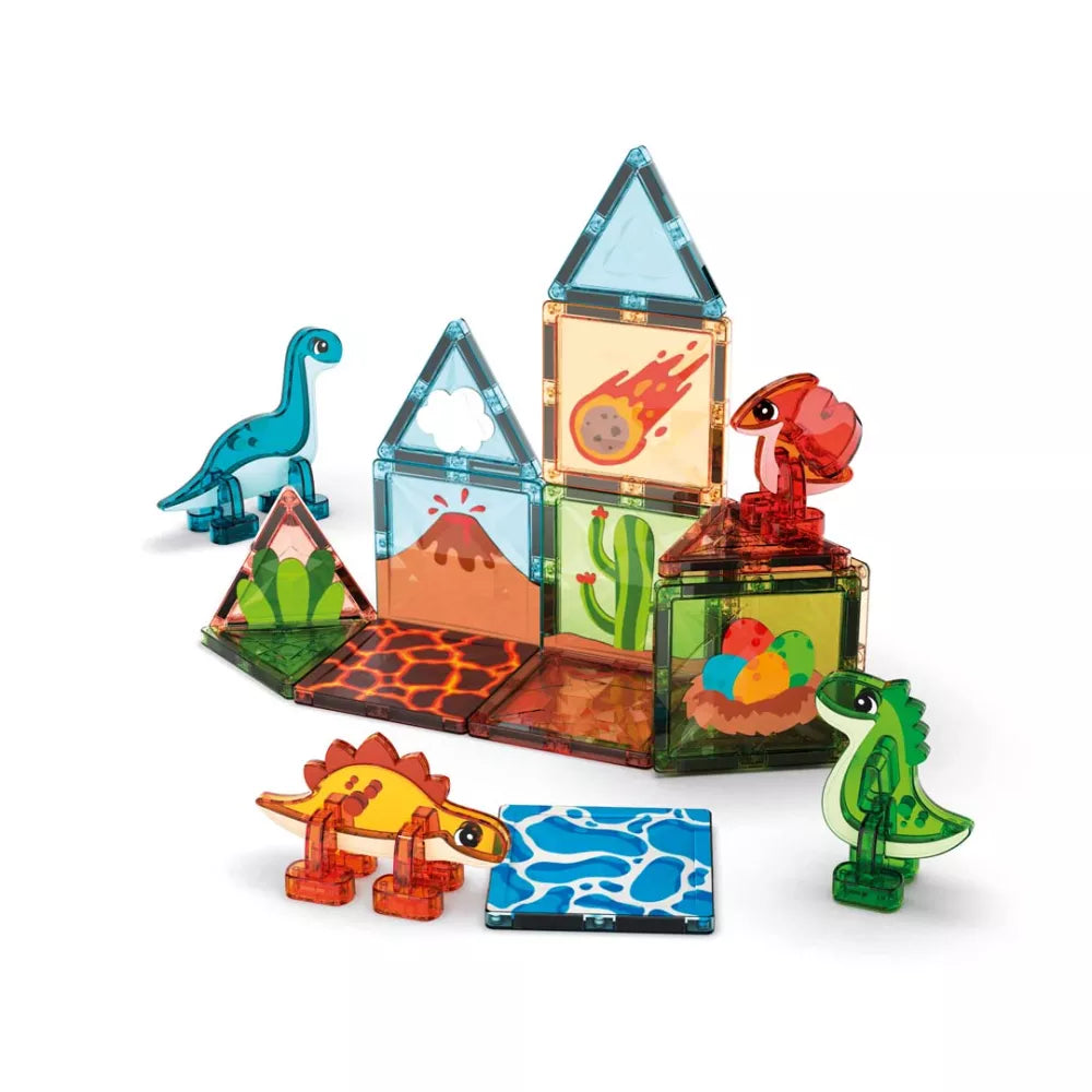 Contenuto del Set Dinosauri Magnetic Tiles Geomag
