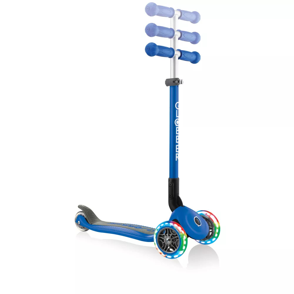 Monopattino Primo Foldable Lights Globber Blu altezza regolabile