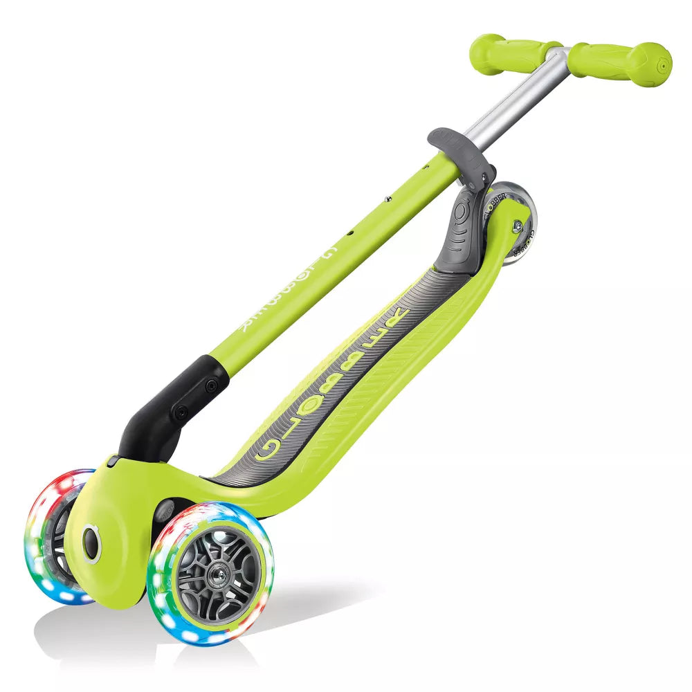 Monopattino Primo Foldable Lights Globber Verde Lime chiuso