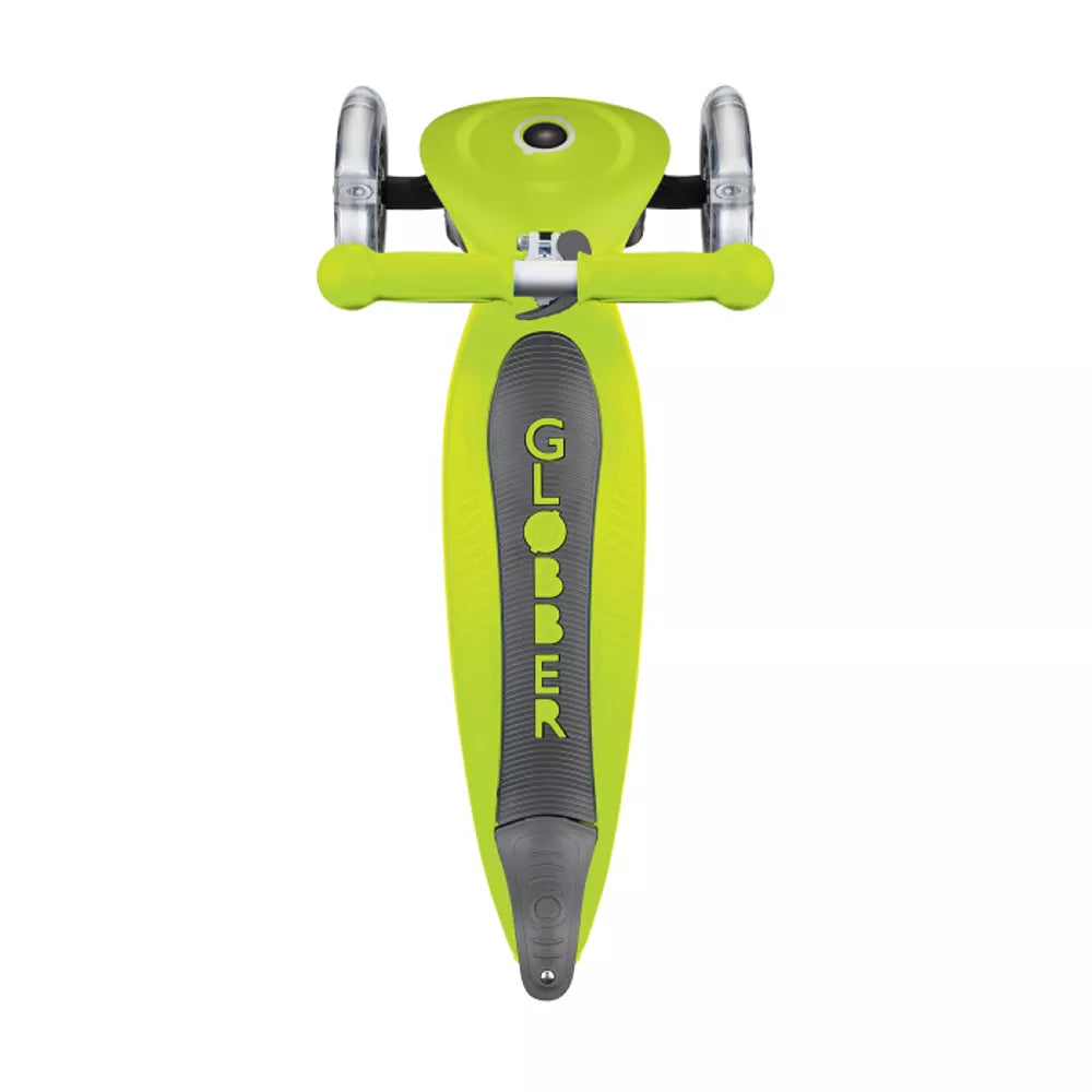Monopattino Junior Foldable Globber Verde Lime visto dall'alto