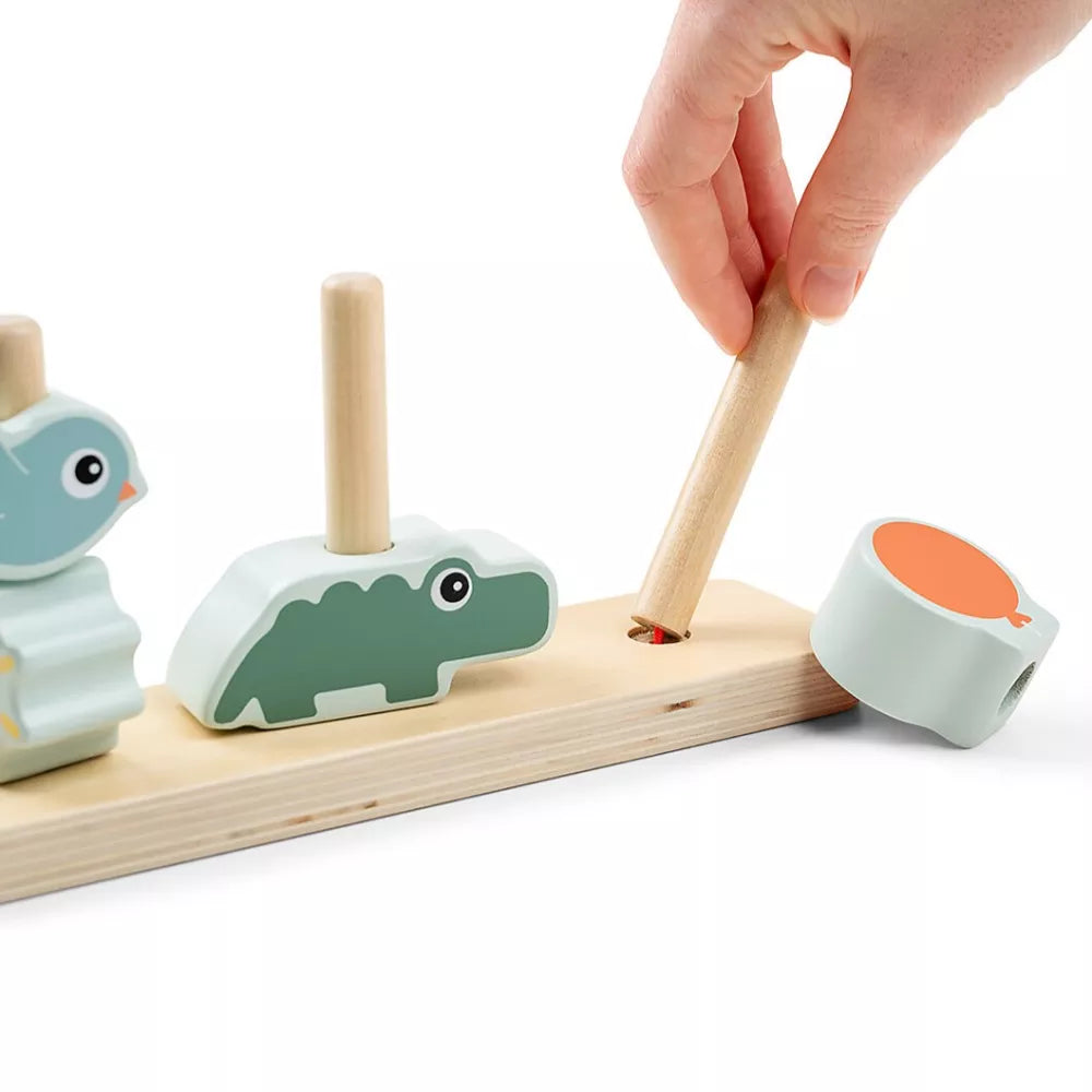 Dettaglio elastico delle aste del Gioco Impilabile Done by Deer Happy Clouds