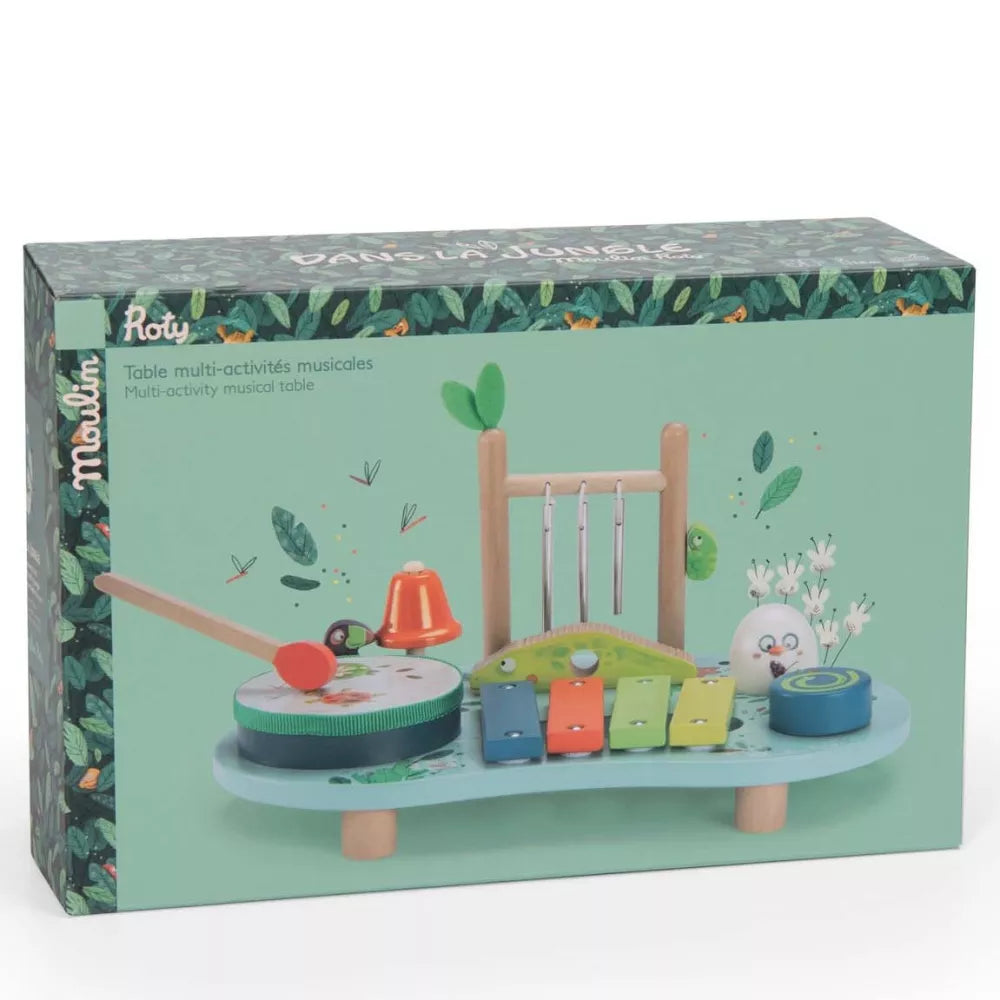 Confezione del Tavolo Musicale Multiattività Moulin Roty Dans la Jungle