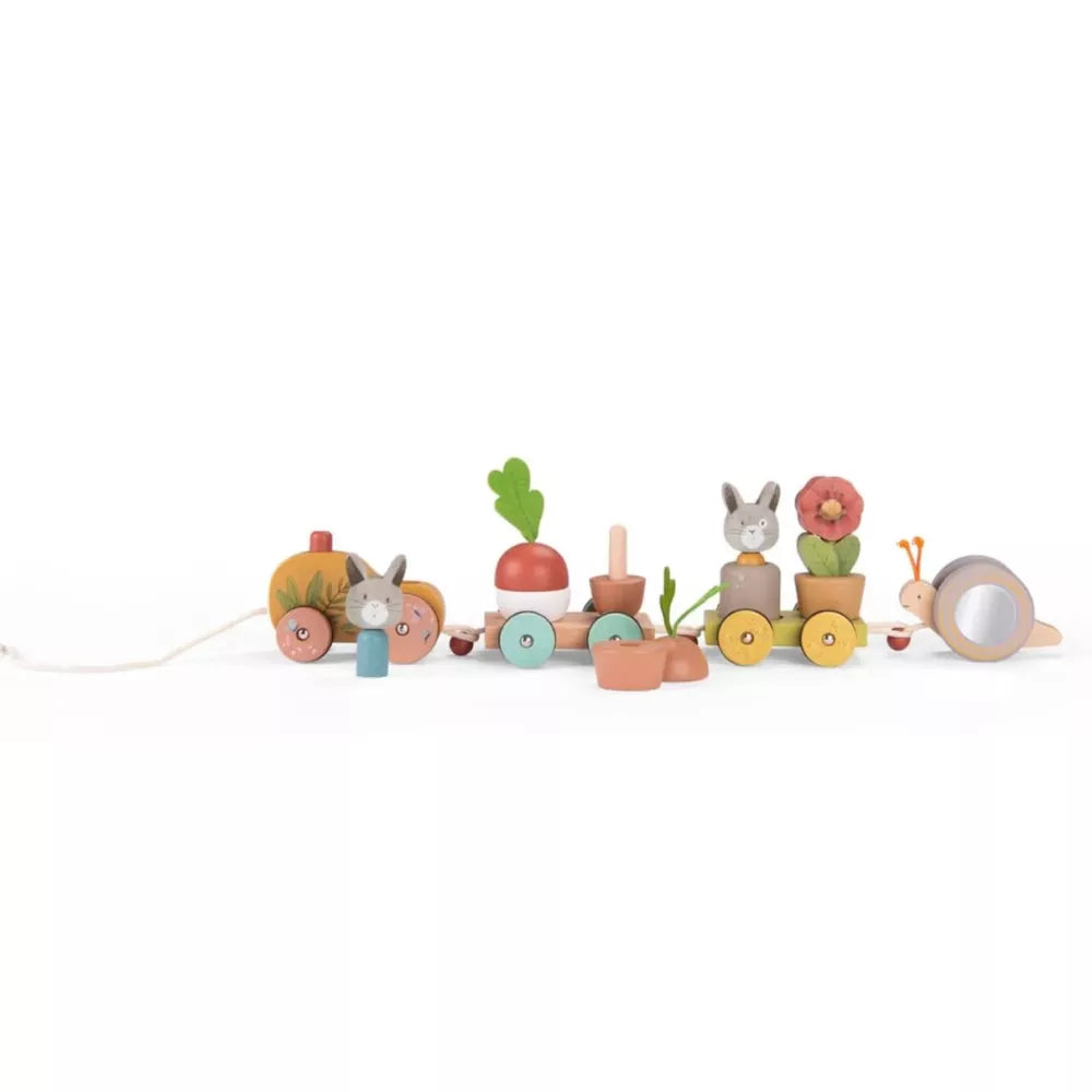 Treno Attività Trainabile Moulin Roty Trois Petits Lapins altro lato