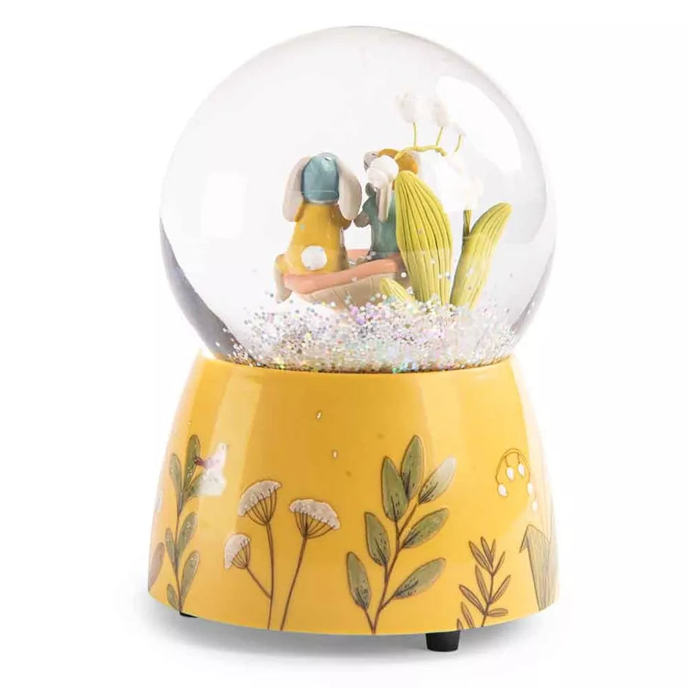 Palla di Neve Musicale Moulin Roty Trois Petits Lapins retro