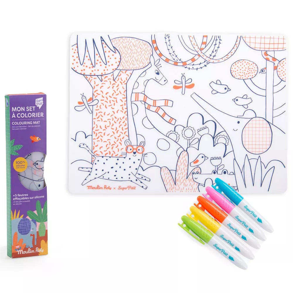 Tovaglietta da Colorare Moulin Roty Les Toupitis con confezione