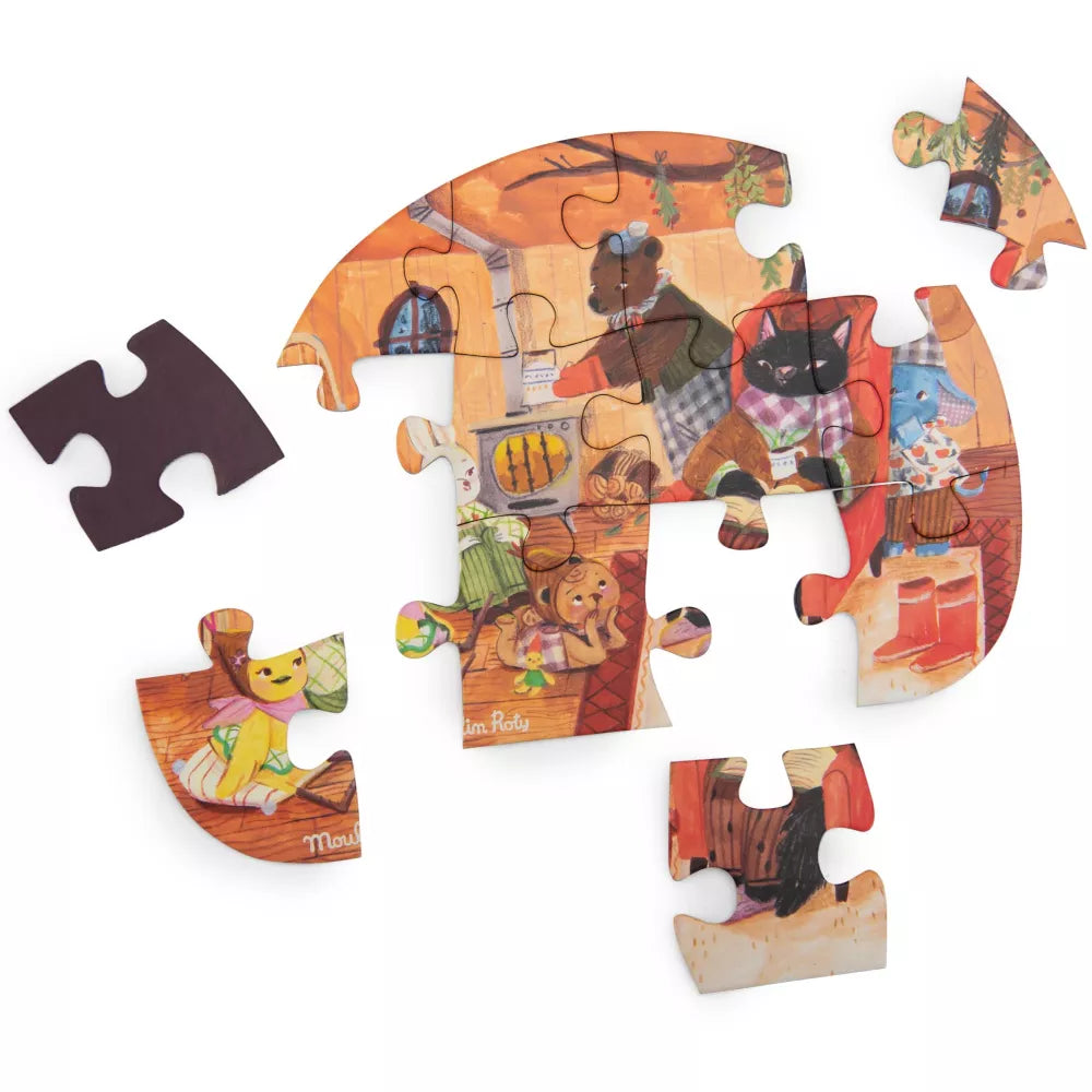4 Puzzle da 12 Pezzi Una Bella Giornata Moulin Roty