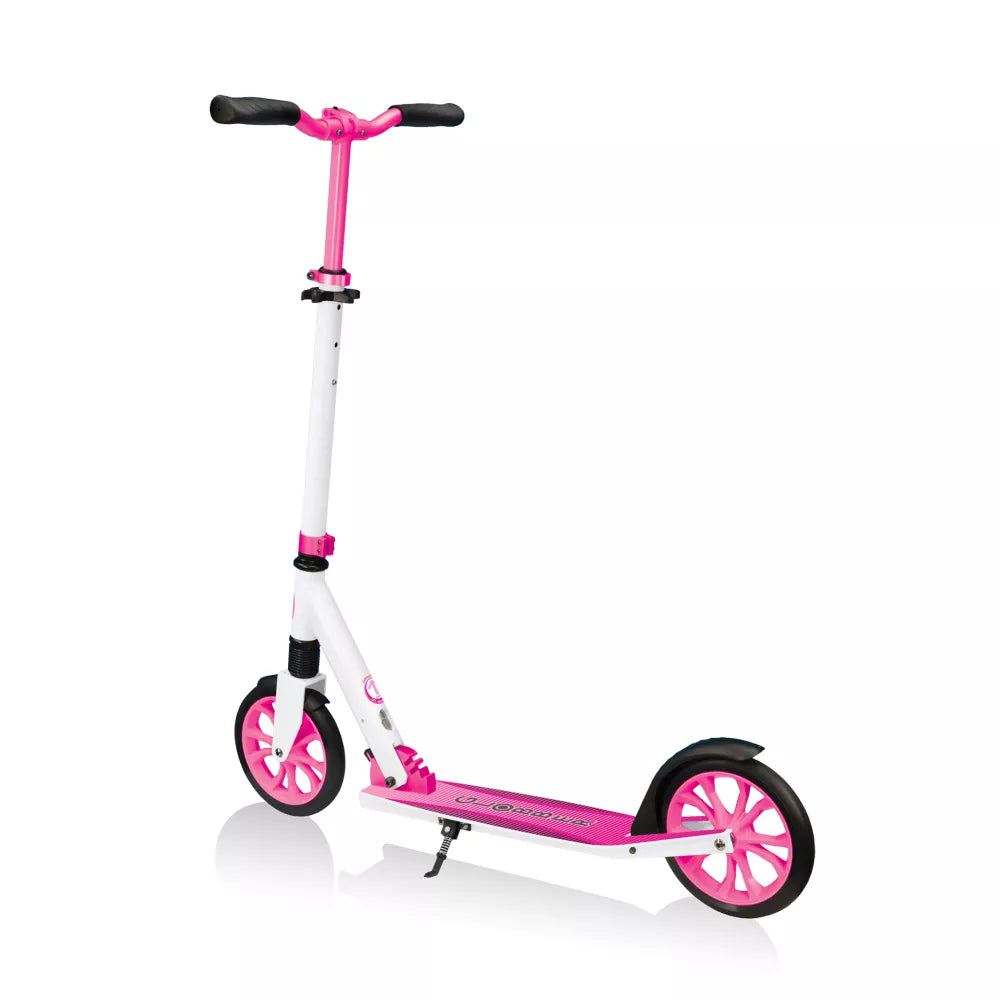 Monopattino NL205 Globber Bianco e Fucsia cavalletto