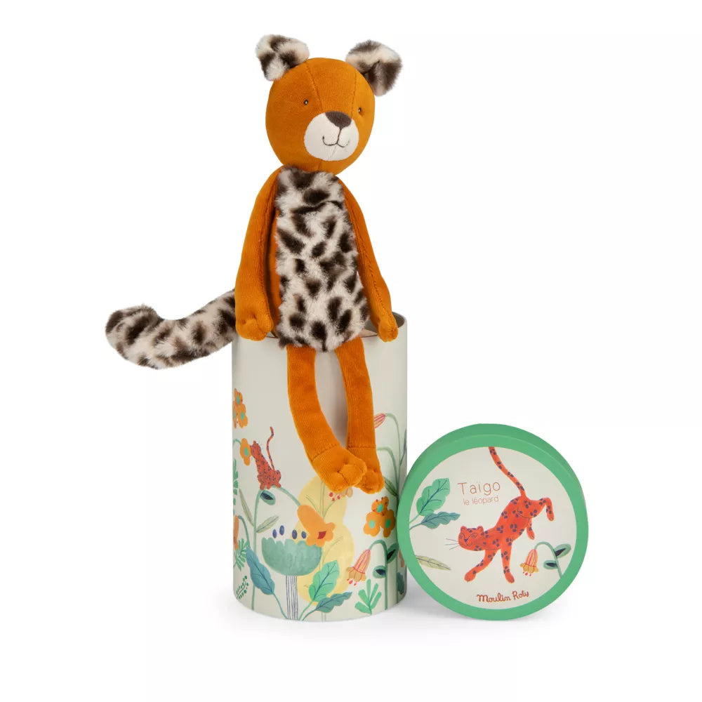 Peluche Leopardo Taigo in Scatola Moulin Roty