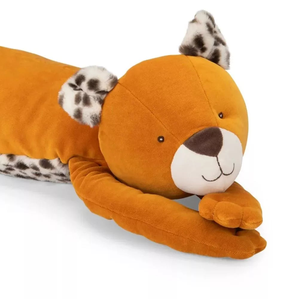Dettaglio Muso del Peluche Gigante Leopardo Taigo Moulin Roty
