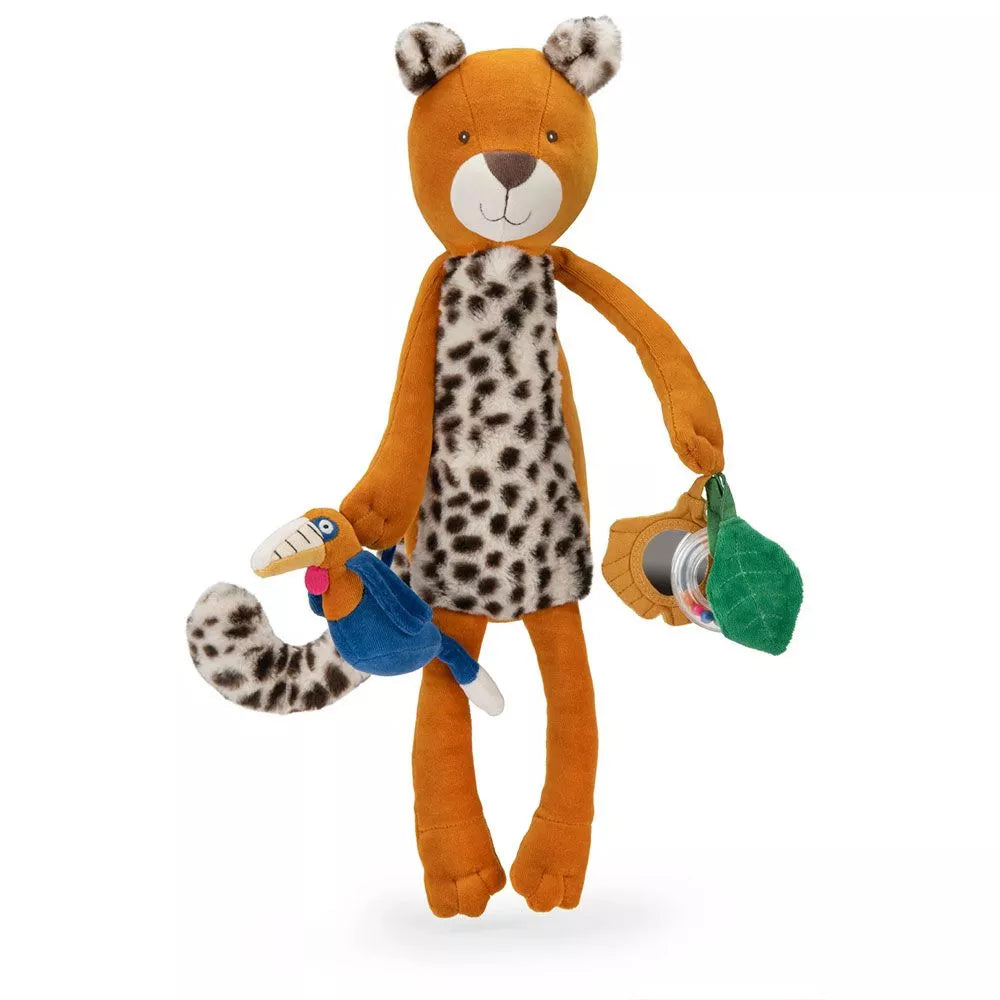Peluche Grande Leopardo Taigo Attività Moulin Roty in piedi