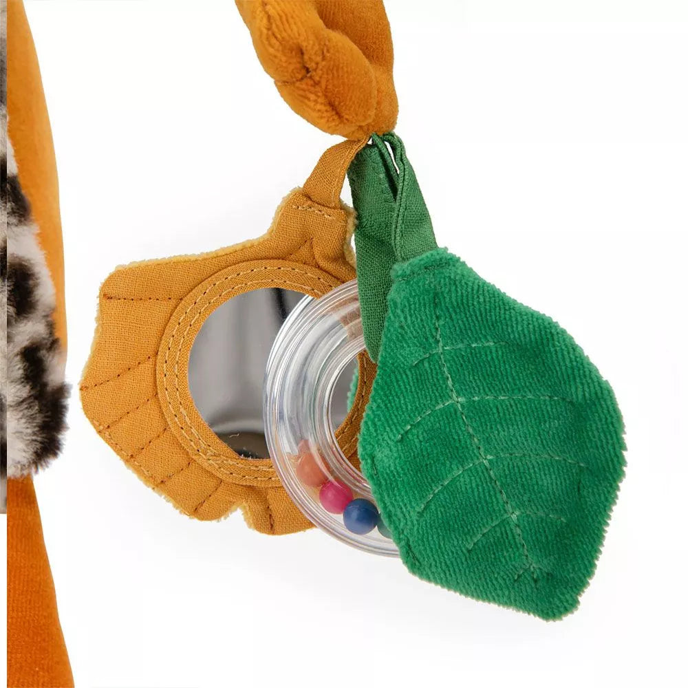 Dettaglio sonaglio del Peluche Grande Leopardo Taigo Attività Moulin Roty