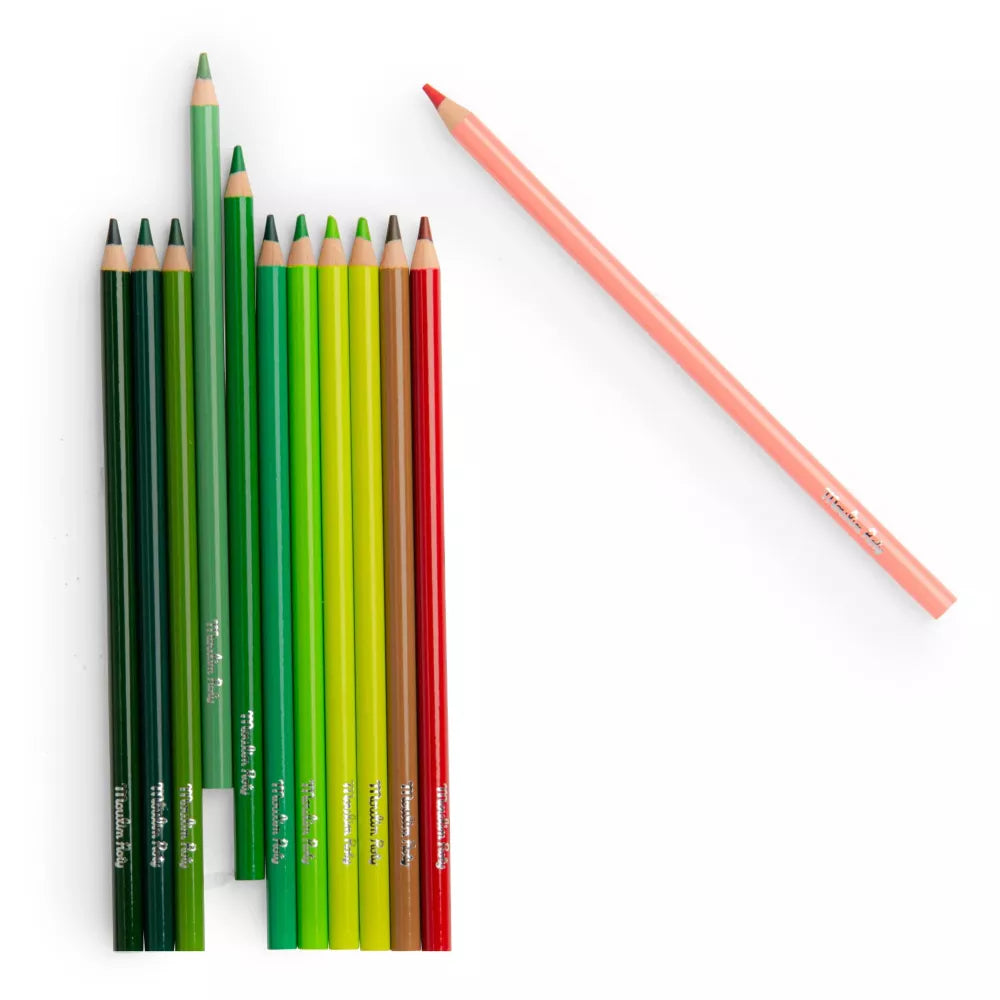 Set 12 Matite Colorate e Schede Moulin Roty Natura