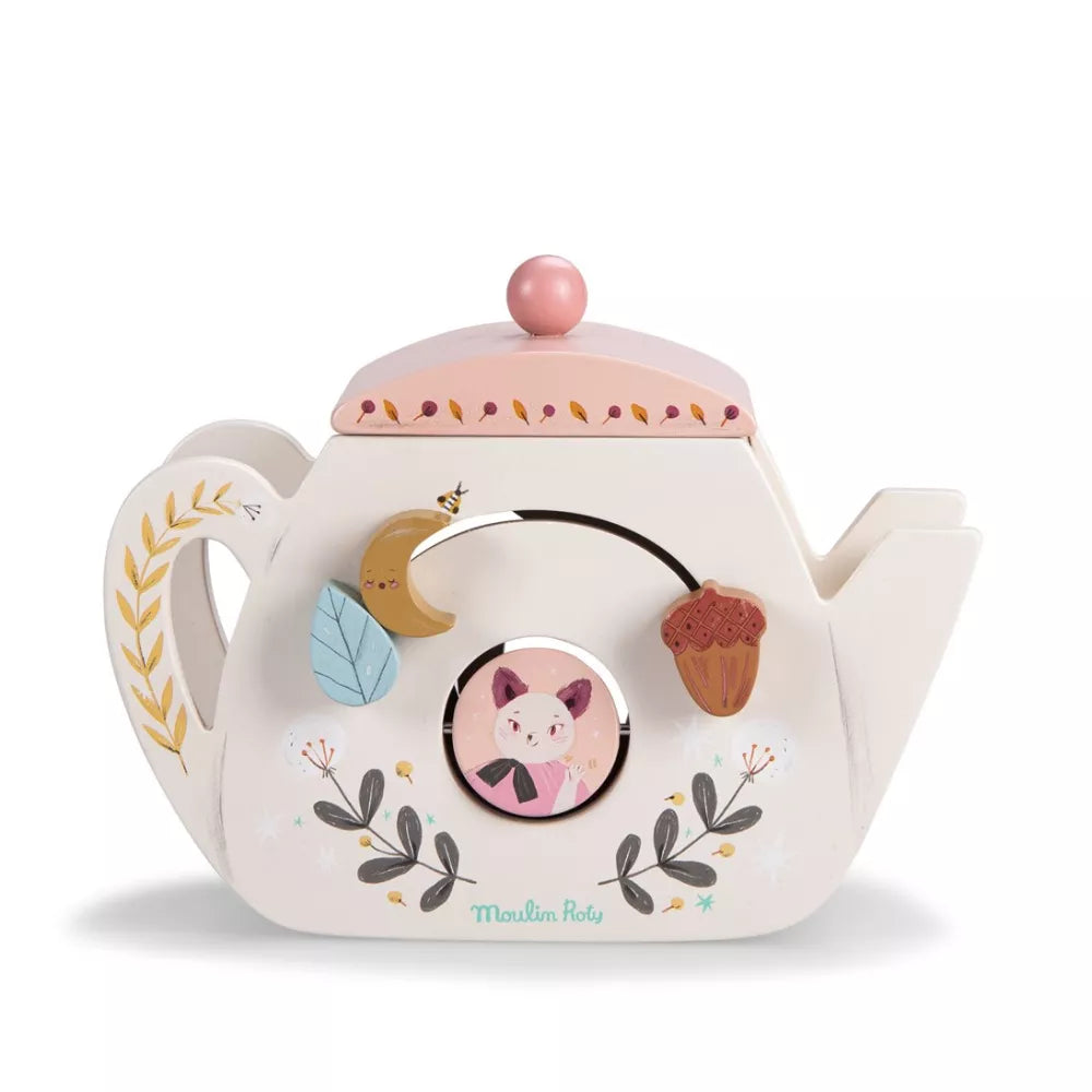 Teiera Attività in Legno Moulin Roty vista laterale