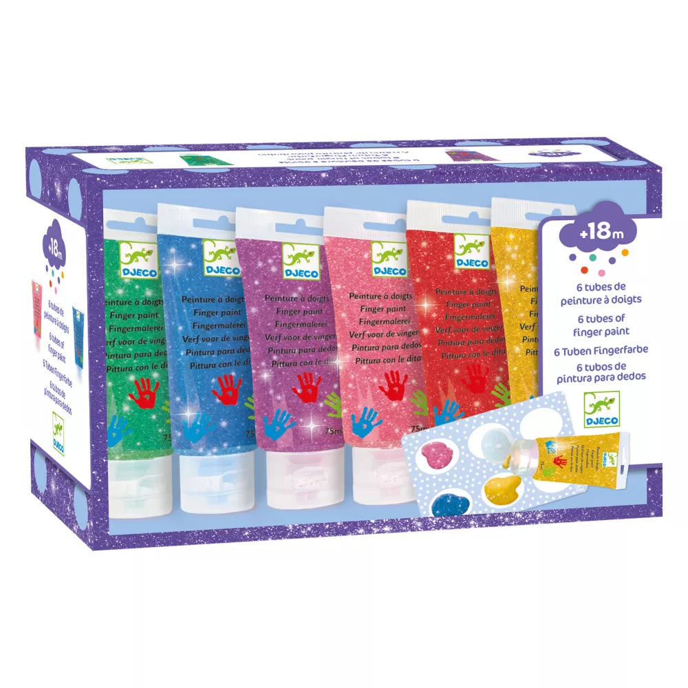 Confezione Colori a Dita per Bambini Glitter Djeco