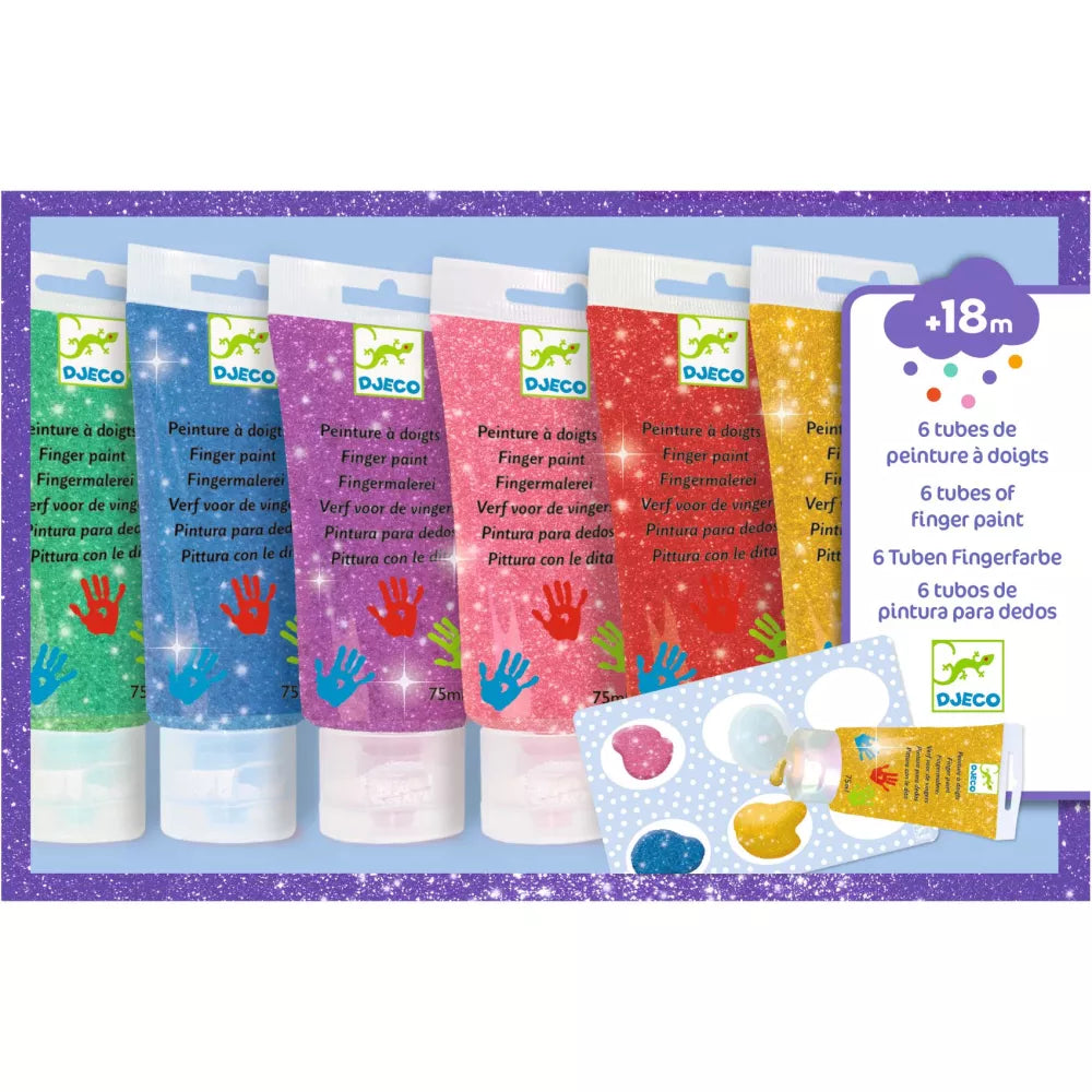 Immagine Confezione Colori a Dita per Bambini Glitter Djeco
