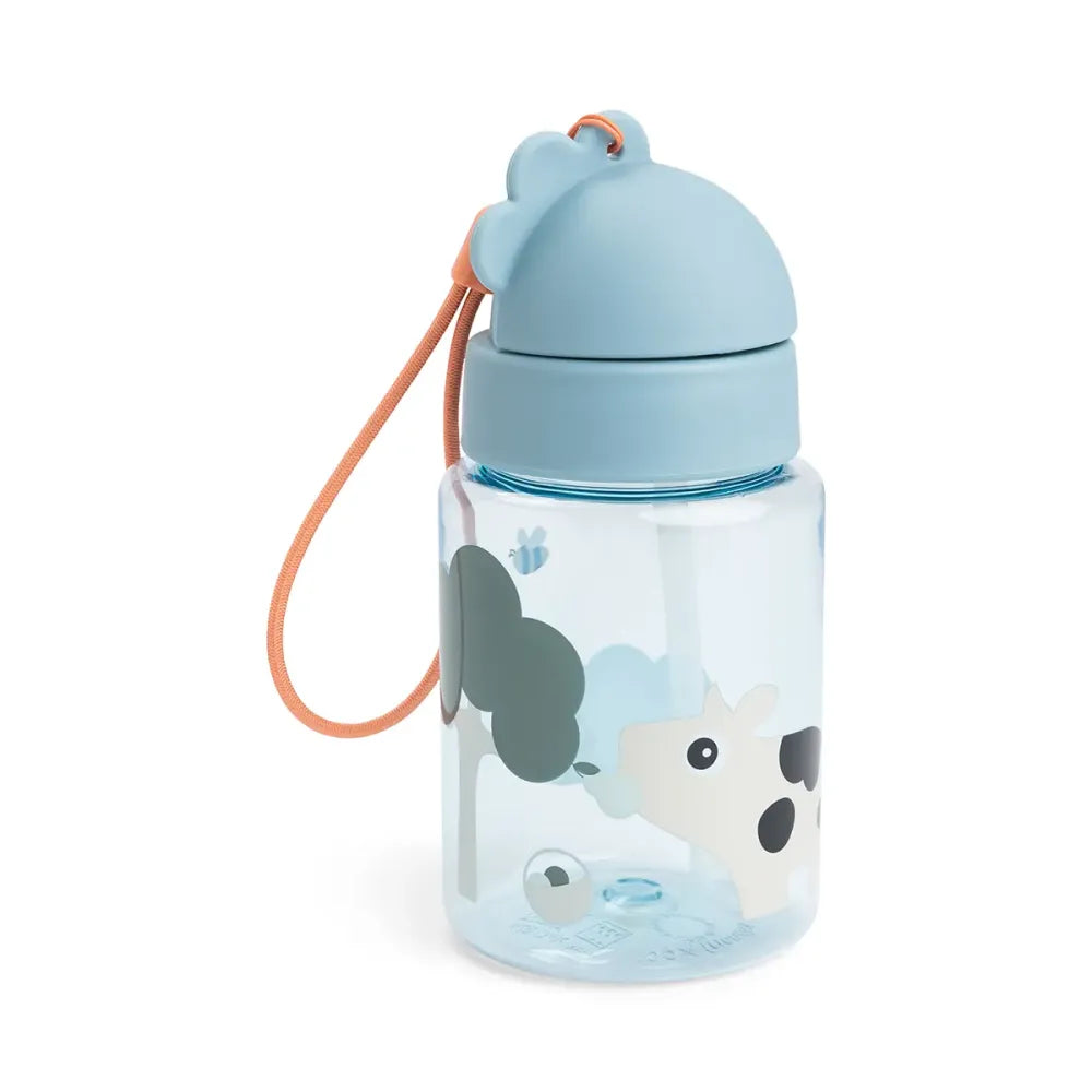 Borraccia con Cannuccia Tiny Farm Done by Deer Blu chiusa
