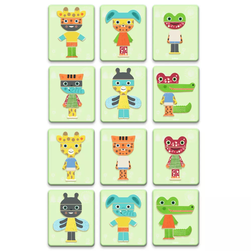 Schede del Gioco Magnetico Inzebox Mix Animals Djeco