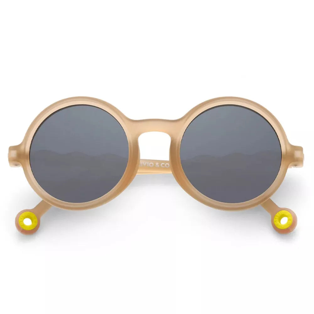Occhiali da Sole Tondi 3-5 Anni Olivio&Co Sand Beige chiusi